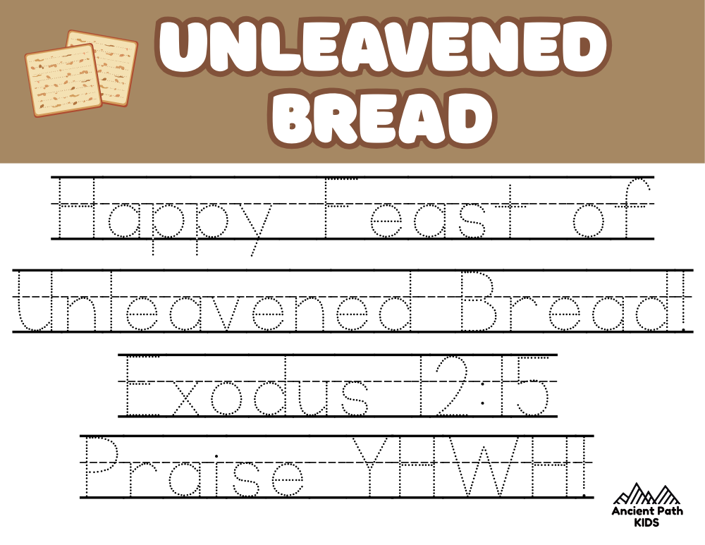 Unleavened Bread Tracing Worksheet