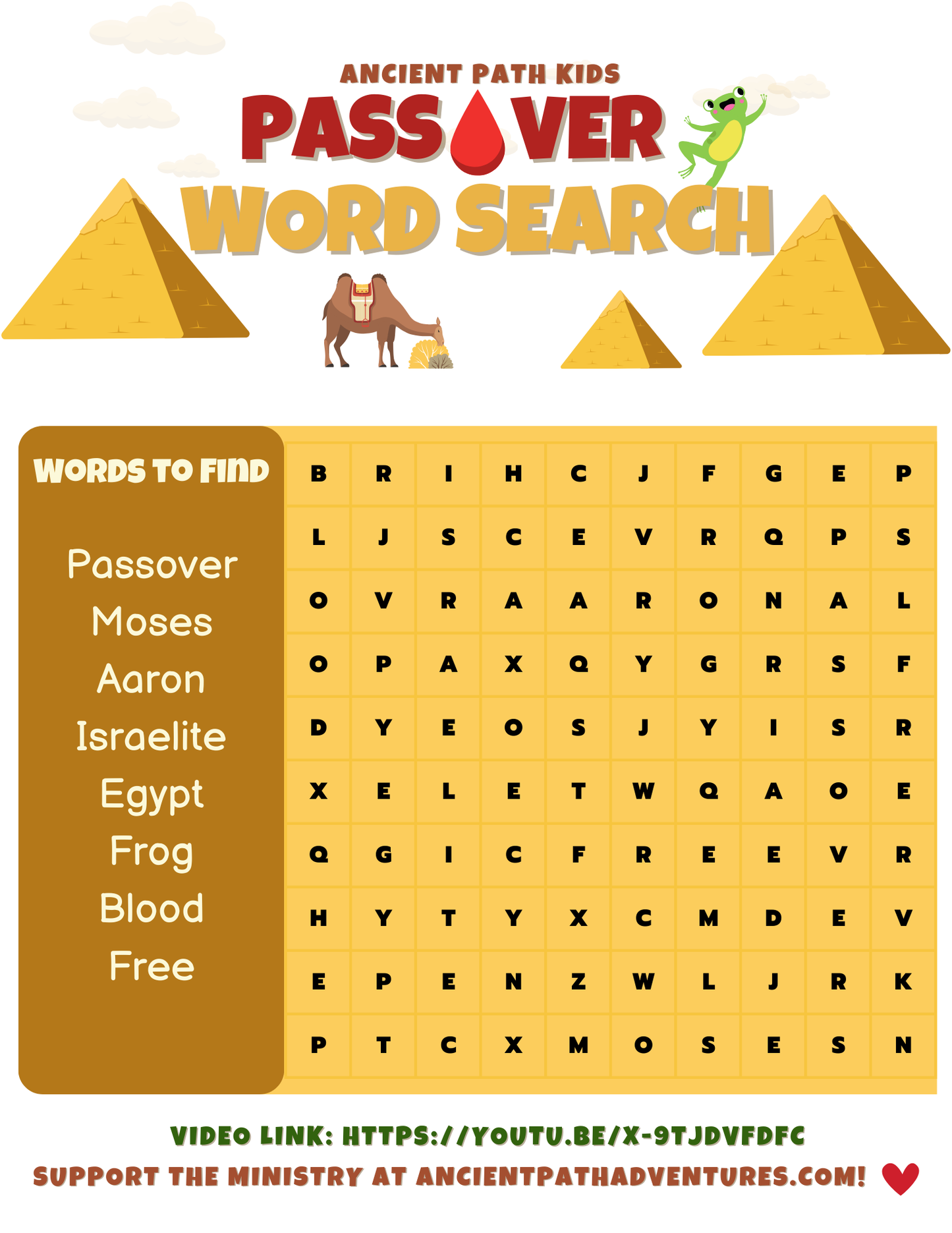✨ Passover Word Search 1 – Digital Download ✨