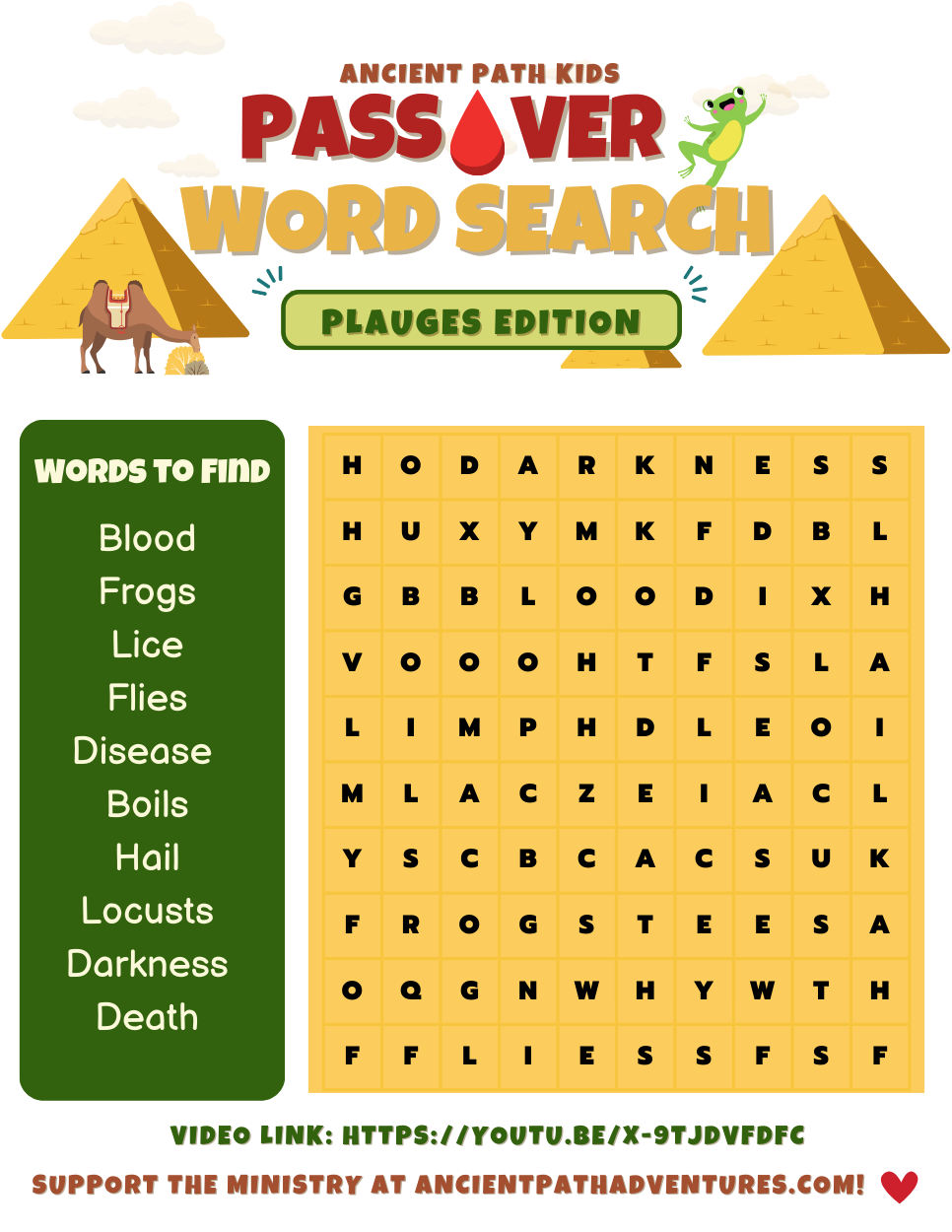 ✨ Passover Word Search 2 – Digital Download ✨ Plagues