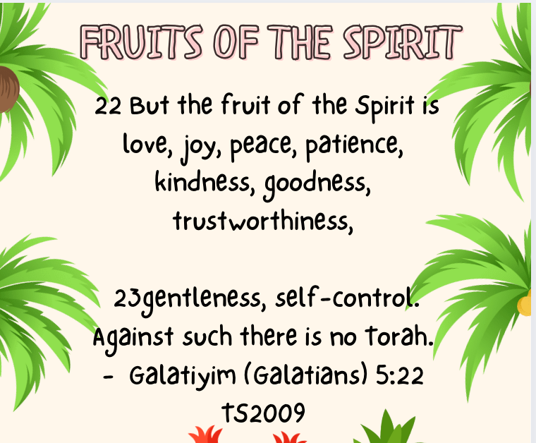 Fruits of the Spirit Poster - Fruits of the Spirit Learning Theme