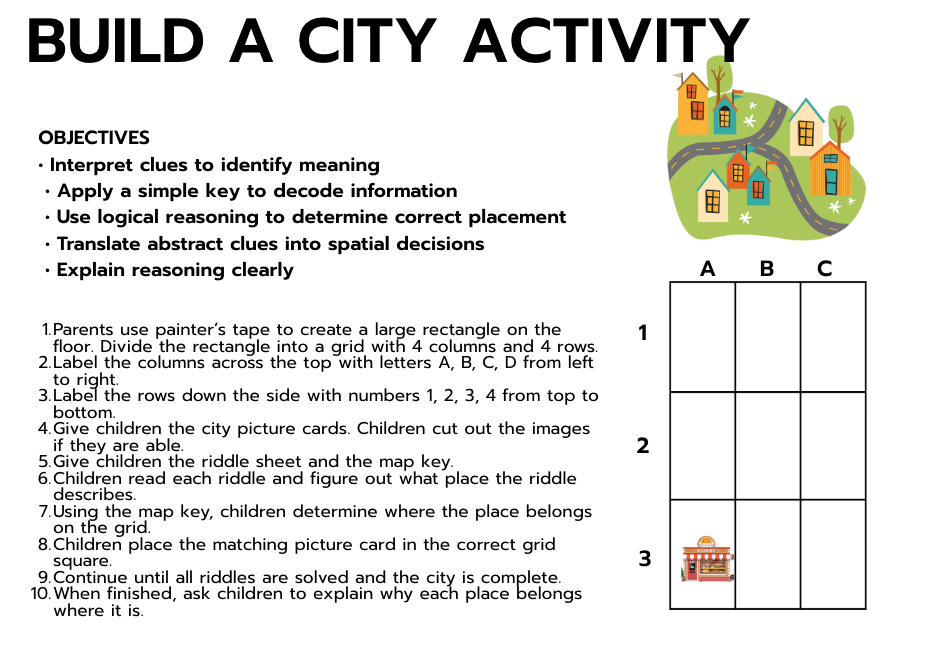 Build A City Map Grid & Skills Activity