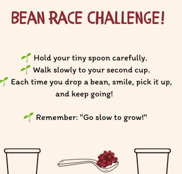 Devotion + Beans Race Activity + Coloring Page: Count the Omer with Patience Theme
