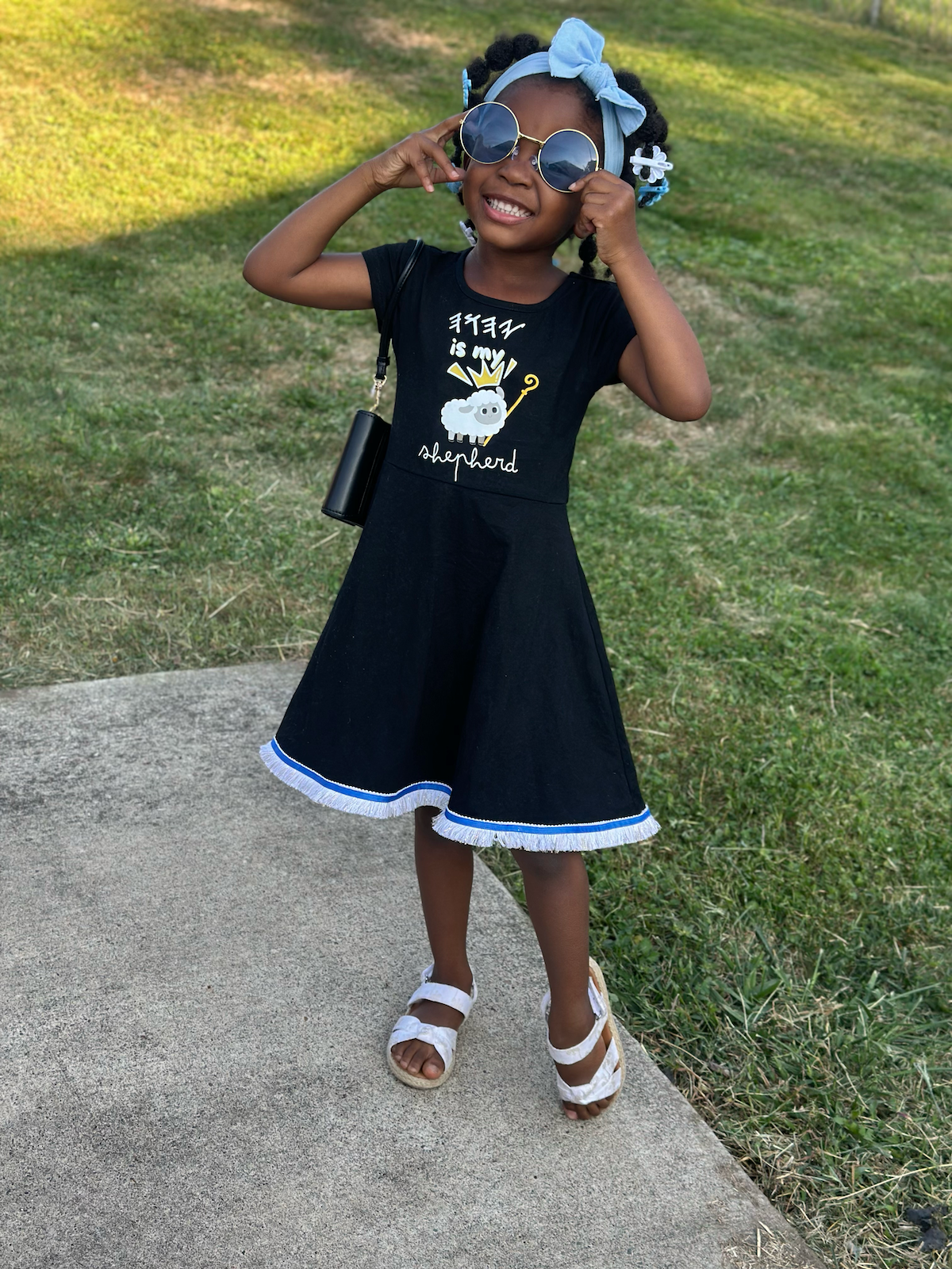 YAHUAH Is My Shepherd - 100% Cotton Girls Dress