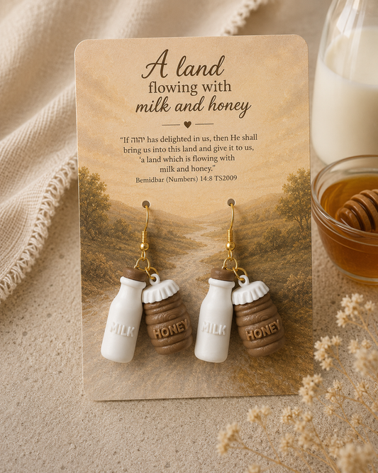 Milk and Honey Earrings - Bible Jewelry