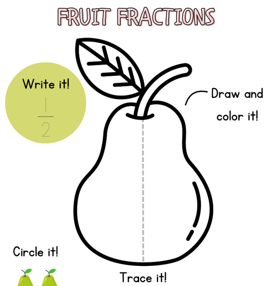 🍐 Fruit of the Spirit: Fraction Worksheets -  Fruits of the Spirit Learning Theme