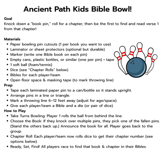 Bible Bowling Activity