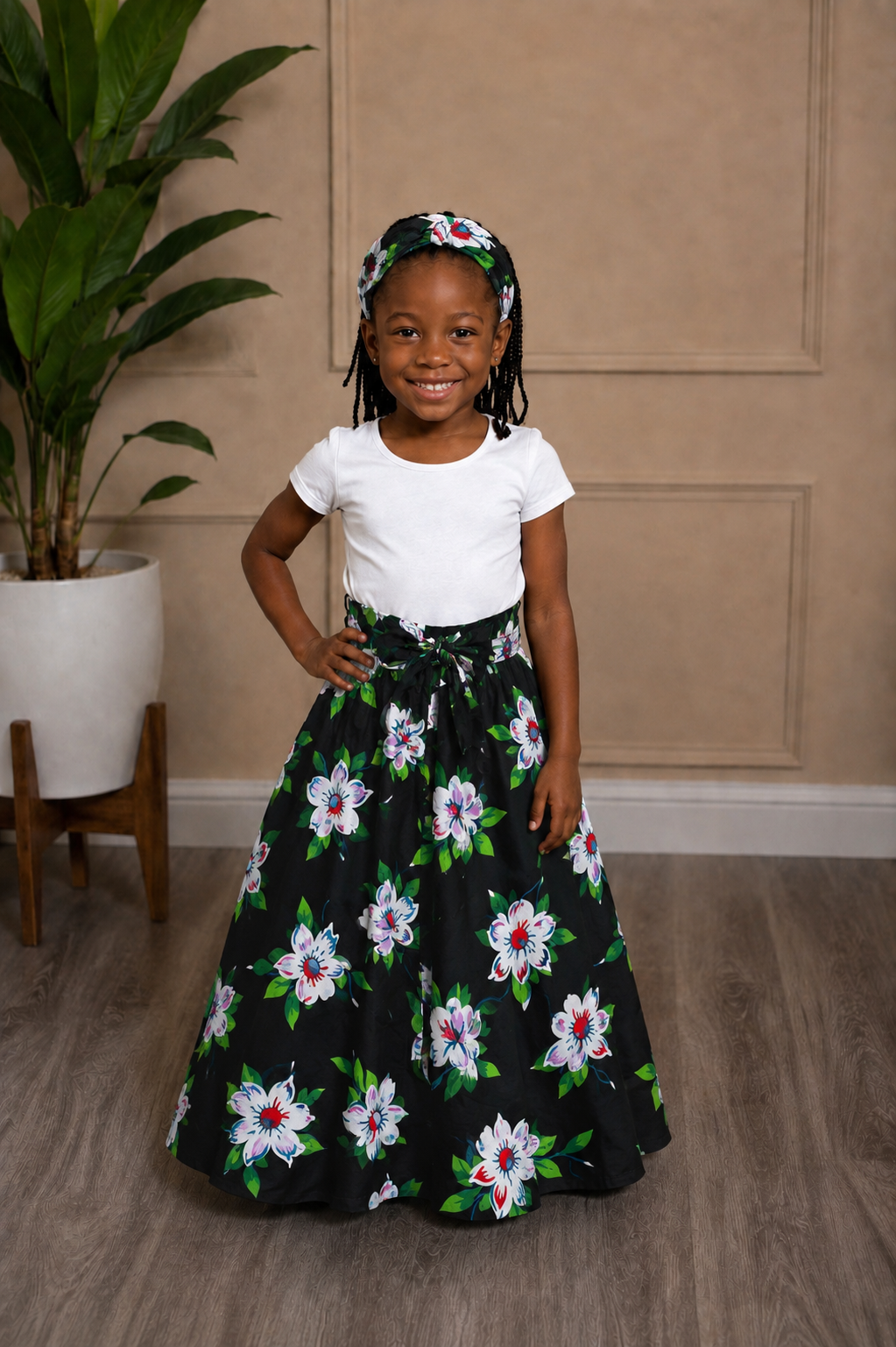 African Maxi Skirt - Lily Print