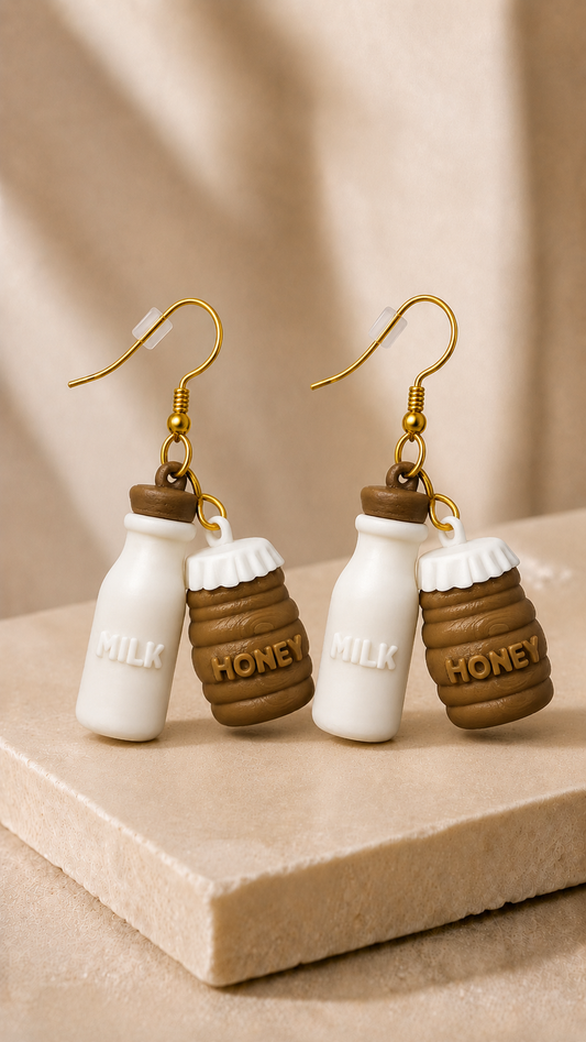 Milk and Honey Earrings - Bible Jewelry