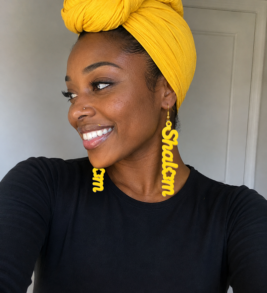 Shalom Earrings - Torah Jewelry